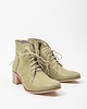 botki damskie BOTKI NA 5 CM KLOCKU - SKÓRA NATURALNA - MODEL 482 - KOLOR JASNY KHAKI 1