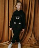 bluzy dla chłopców Dres oversize Black Robot Teddy 4