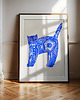 grafiki i ilustracje Cobalt Cat, grafika z kotem, niebieski kot 2