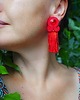 klipsy Etniczne klipsy soutache z frędzlami- czerwone 1