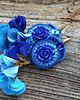 kolczyki soutache Koktajlowe  kolczyki soutache- kobaltowo turkusowe 3