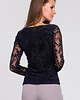bluzki z długim rękawem damskie Dopasowana bluzka koronkowa-granatowa(K-024) 3