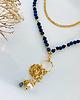 złote naszyjniki NASZYJNIK LAPIS LAZULI z perłą i zawieszką 1