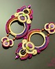 kolczyki soutache Beż fiolet i róż - bardzo długie kolczyki sutasz 3