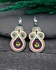 kolczyki soutache Kolczyki sutasz tęczowo beżowe z kryształkami Gracia 2