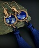 kolczyki wire wrapping Długie kolczyki z lapis lazuli i chwostem 7