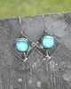 kolczyki wire wrapping Świetlisty błękit  -  kwiaty   -  kolczyki 3
