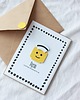 kartki scrapbooking Klocki - żółty ludzik. Kartka ze słowami wsparcia 1