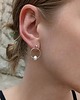 kolczyki srebrne Kolczyki srebrne 925 z naturalną perłą minimalistyczne koła handmade 2