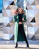 bluza z kapturem damska Mega długa bluza Butelkowa zieleń 1