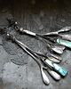 kolczyki wire wrapping Muszla paua -  gałązki  - kolczyki 1