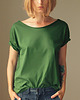 t-shirt damskie Butelkowy Zgaszony Oversize Bez Nadruku 2