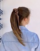 gumki do włosów Scrunchie Cappuccino 9 cm z odwiązywaną szarfą 47 cm 1