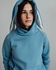 bluza z kapturem damska Kangurka damska z kapturem z uszami królika błękitna 2