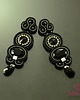 kolczyki soutache Czarno srebrne kolczyki sutasz 2
