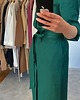 sukienki maxi damskie Sukienka szmizjerka lniana ALICE butelkowa zieleń 3