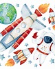 naklejki ścienne do pokoju dziecka KOSMOS AKWARELA PLANETY naklejki na ścianę XXXL 1