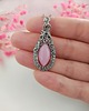 wisiory Naszyjnik Jadeit Różowy stal chirurgiczna wisiorek handmade wirewrapping 5