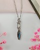 wisiory Naszyjnik Kamień księżycowy z Labradorytem stal wisiorek handmade 1