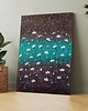 obrazy Obraz na płótnie 50x70cm. Białe kwiaty na turkusie 1
