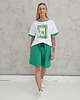 szorty damskie Amrita komfortowe spodenki z ozdobnym szwem - Spring Green 2