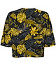 t-shirt damskie DR.CROW T-shirt Krótki CROP Liście 1