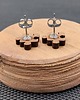 kolczyki drewniane Kolczyki drewniane PUZZLE CZARNE 1