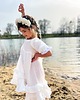 sukienki dla dziewczynki Sukienka muślinowa White Elegant 4