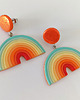 kolczyki z masy plastycznej Kolorowe kolczyki retro tęcza 3