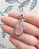 wisiory Naszyjnik Kwarc Różowy stal chirurgiczna wisiorek handmade wirewrapping 4
