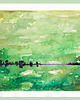obrazy Akwarela Abstrakcja Zielony Pejzaż Leśny Fioletowy Akcent 30x40 LP-Arts 3