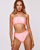 stroje kąpielowe i kostiumy kąpielowe damskie Komplet bikini brzoskwiniowy top bandeau z wiązaniem Manila 7
