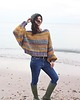 swetry damskie  Sweter handmade  melanż  z wełną 2