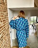 szlafroki damskie Szlafrok narzutka kimono w zielony wzór 3