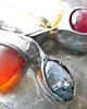bransoletki wire wrapping Dwa bursztyny  -  bransoleta mankiet CUFF 5
