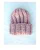 czapki damskie Czapka  beanie z wełną pudrowy róż 1