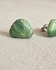 kolczyki z masy plastycznej Zielone kolczyki handmade Efekt jadeitu Mat lub połysk Stal chirurgiczna 7