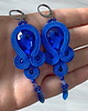 kolczyki soutache Granatowe kolczyki z kryształem i eleganckim koralikiem 2