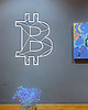 Ozdoby na ścianę Geometryczny Bitcoin- symbol- znak- oryginalna ozdoba 3d na ścianę 3