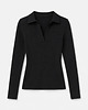 bluzki z długim rękawem damskie Longsleeve polo black 1