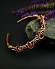 bransoletki wire wrapping Miedziana bransoleta cuff z różowym turmalinem 5