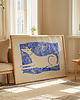 grafiki i ilustracje Dog on a blanket, grafika z psem, kobaltowy pies 1