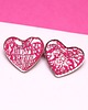 kolczyki z masy plastycznej VALENTINE kolczyki różowe serca sztyfty walentynki 1
