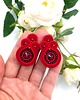 kolczyki soutache Gracia sztyfty sutasz małe czerwone kolczyki z kryształkami 1