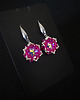 kolczyki szklane Różowe Wiszące Kolczyki "Crystal Fuchsia Maxima" z Kryształów Preciosa 1