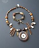 wisiory Wisiorek w kolorach ziemi w stylu boho z ręcznie wypalanej ceramiki handmade 8