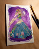 obrazy Lilka 34 - akwarela 16x24 cm unikat 2