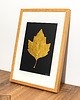 Ozdoby na ścianę Złoty Liść Platan Klonolistny w Dębowej Ramie 20x30cm. Naturalny Obraz 2