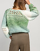 swetry damskie  Sweter ażurowy o grubszym splocie chunky knit F1976 zielony 1