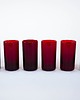szklanki i kieliszki Komplet rubinowych szklanek, włoski design, lata 70, produkcja: Włochy 2